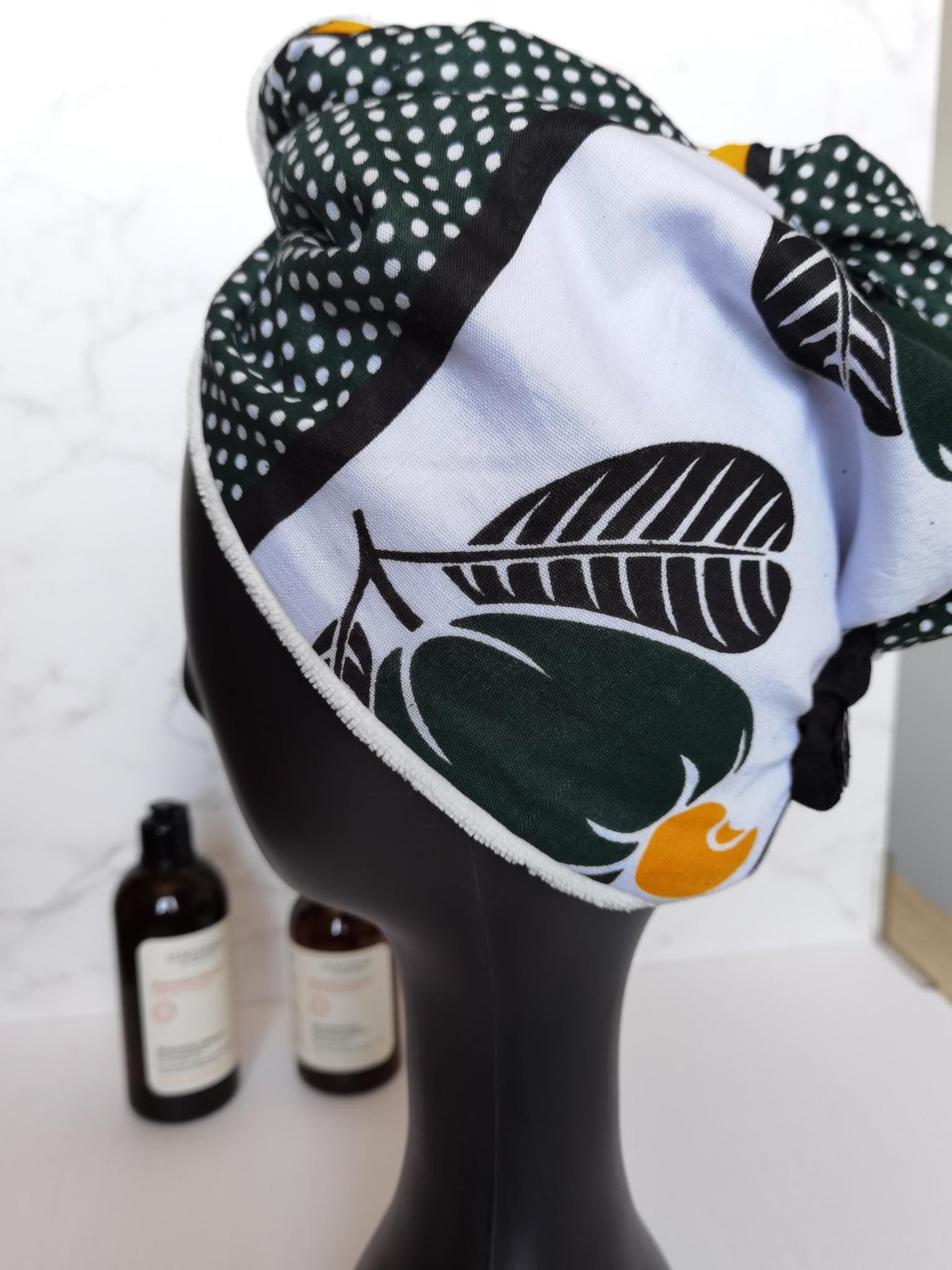 Taji Serviette – Turban-Serviette en Tissu Kanga & Microfibre de Bambou