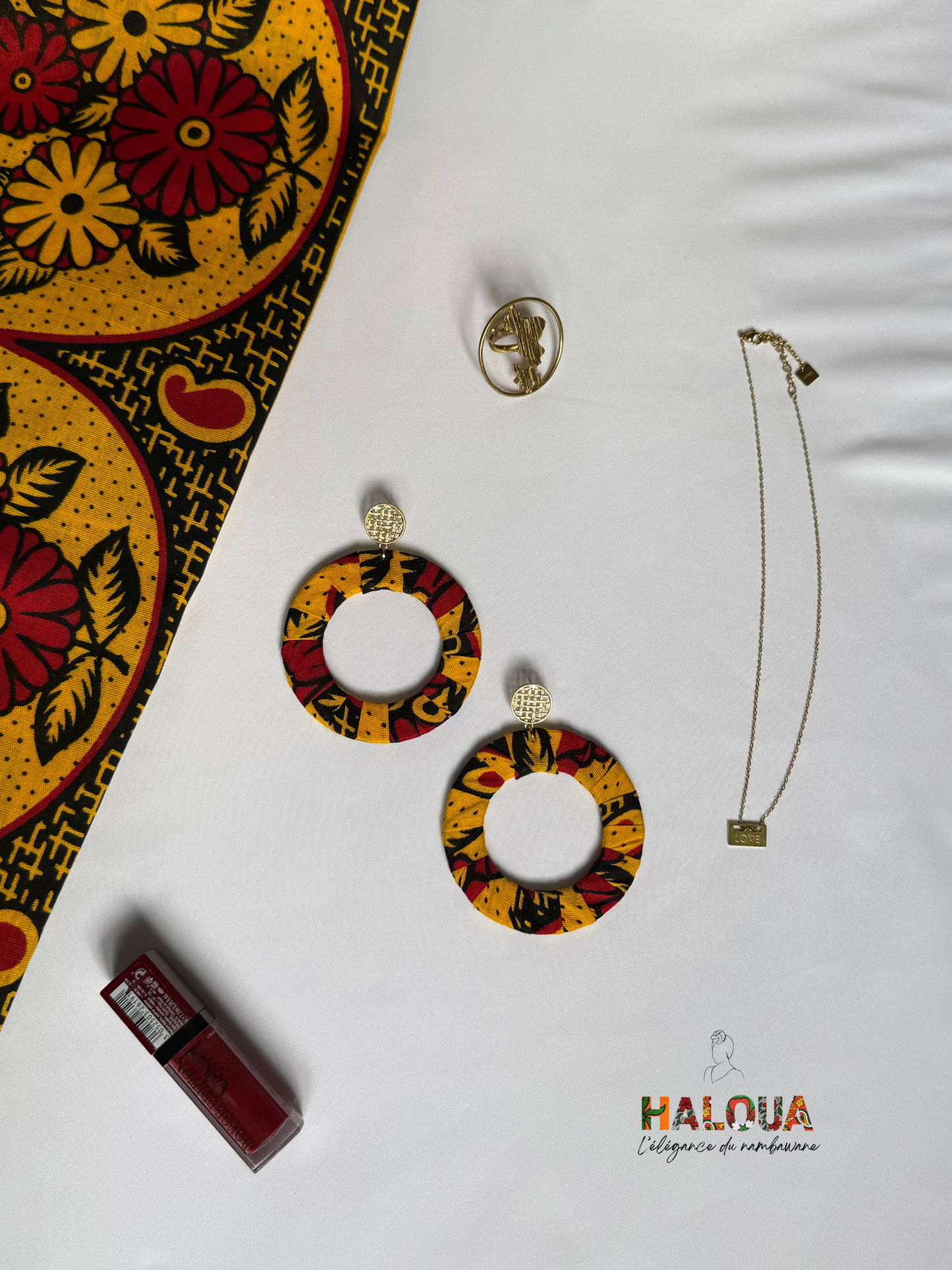Boucles d’oreilles  ZUVA en tissu Nanbawane