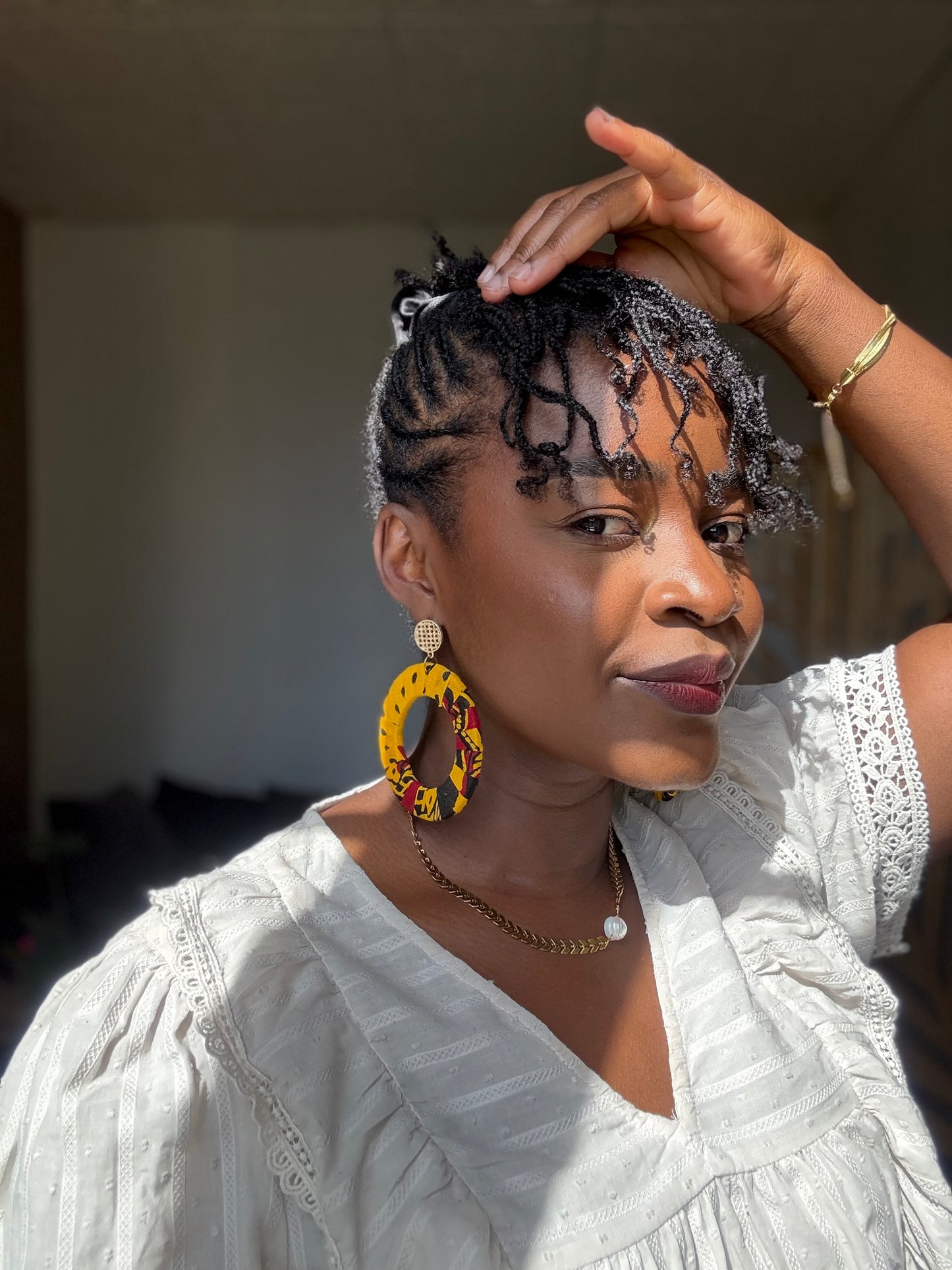 Boucles d’oreilles  ZUVA en tissu Nanbawane