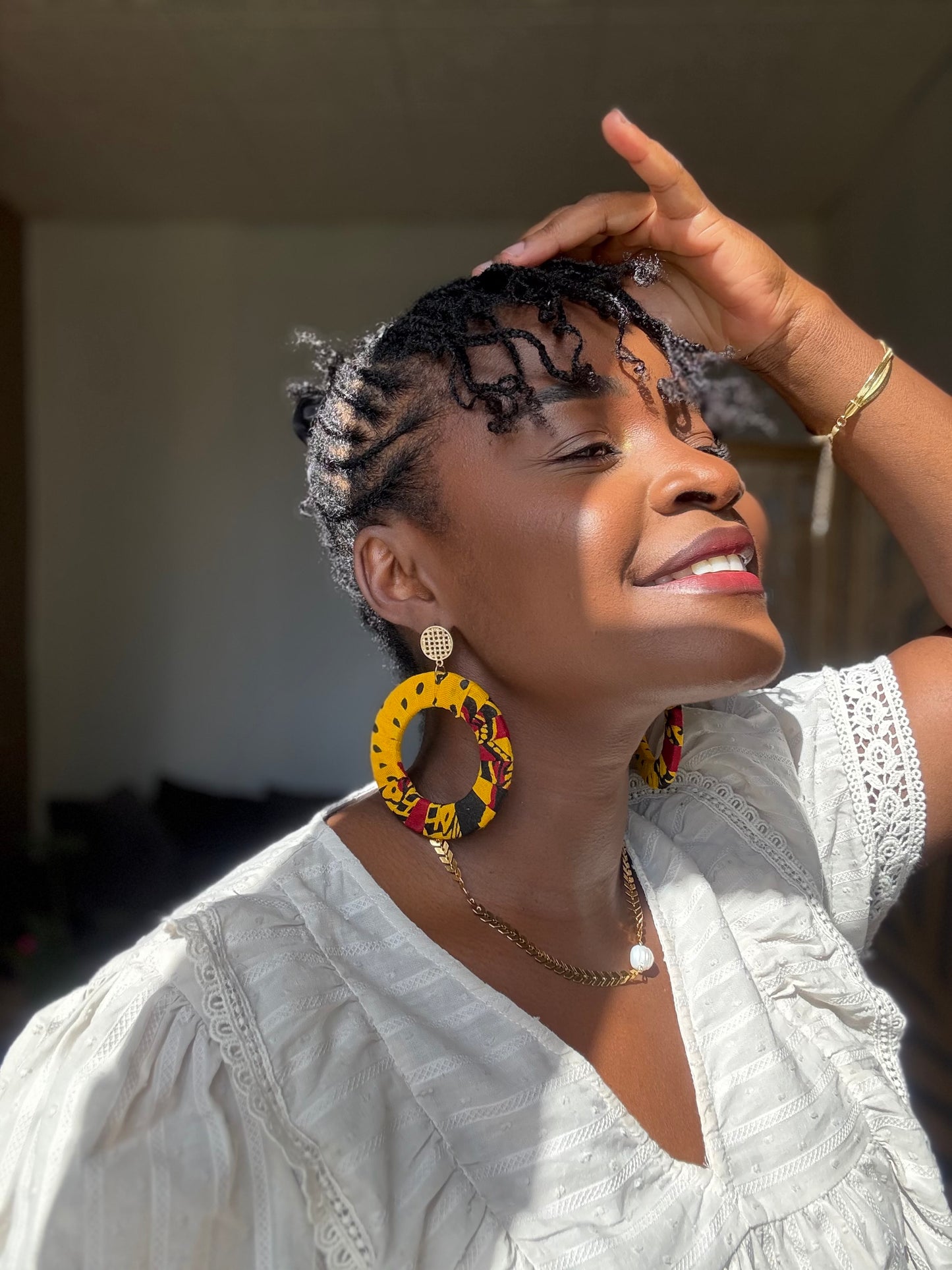 Boucles d’oreilles  ZUVA en tissu Nanbawane