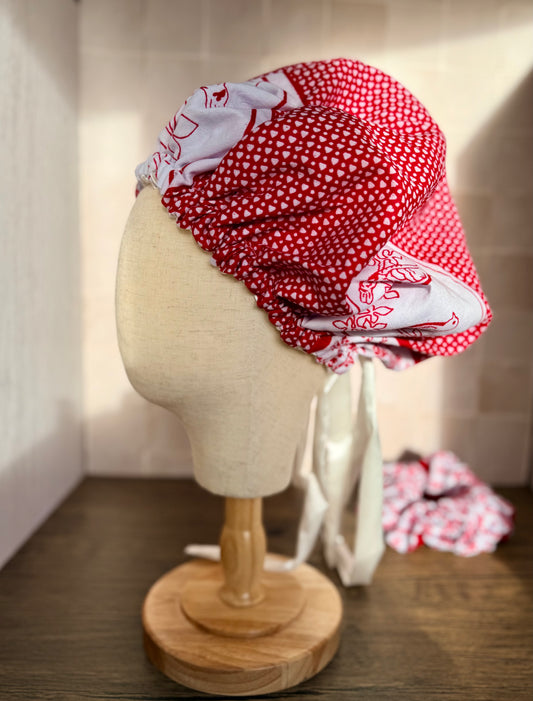 Bonnet en tissu Kanga doublé satin – Ajustable sans élastique